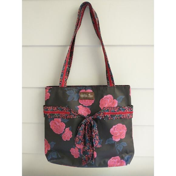 Matilda Jane Black Rose Tote Bag Heart Strings Make your Own Path VGUC - Picture 1 of 5